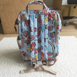 Cute Cartoon Print Blue Backpack