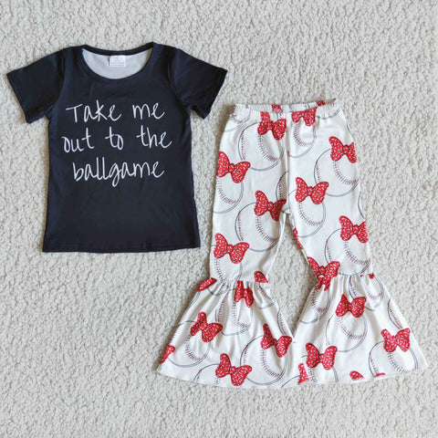 E7-4 Take Me Out To The Ballgame Girl Print Outfit-promotion 2024.2.24