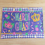 Baby Mardi Gras Print Minky Blanket