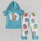 Clearance Boy & Girl Toy Short Sleeve Cartoon Print Pant Outfits