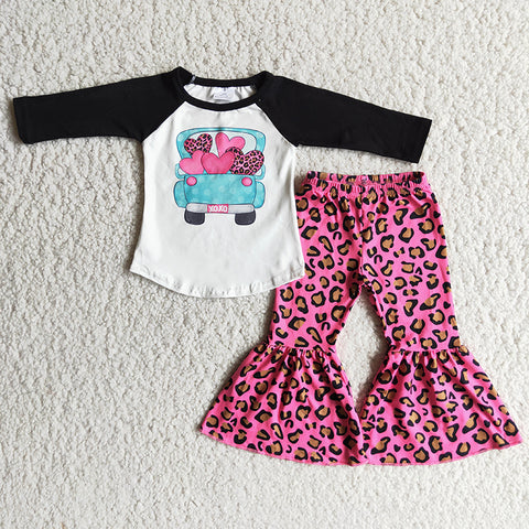 Girl Heart Car Pink Leopard Outfit