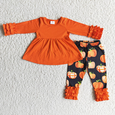 Clearance Girl Orange Top Pumpkin Pant Outfit
