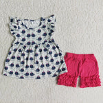 Girl Whale Fuchsia Shorts Outfit