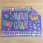 Baby Mardi Gras Print Minky Blanket