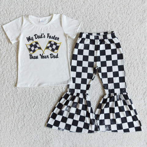 E8-29 My Daddy Faster Than Your Daddy Girl Plaid Outfit-promotion 2024.2.24