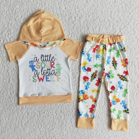 Clearance A little Sour A Lotta Sweet Boy Short Sleeve Hoodie Outfit