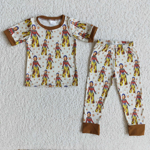 E8-13 Boy Cowgirl Print Short Sleeve Stars Pant Outfit-promotion 2024.5.18