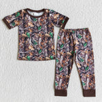 Boy Camouflage Short Sleeve Print Outfit