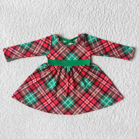 Girl Christmas Red & Green Plaid Dress