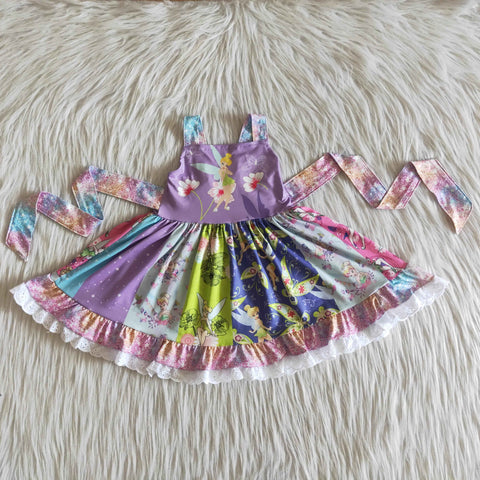 A3-13 Girl Purple Cartoon Sleeveless Patchwork Twirl Dress-promotion 2024.2.24