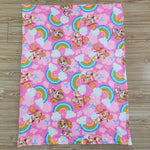 Baby Pink Dog Rainbow Minky Blanket