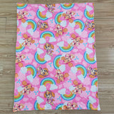 Baby Pink Dog Rainbow Minky Blanket