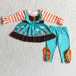 Girl Striped Turkey Soild Pant Outfits