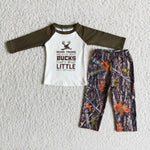 Boy Deer Letter Camouflage Outfits