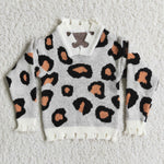 Girl Leopard Grey Sweaters