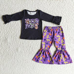 Girl Letter Long Sleeve Cartoon Pants Outfits