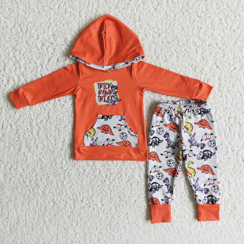 Clearance Boy Halloween Dinosaur Hoodie Outfits