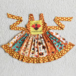 Girl Turkey Pumpkin Patchwork Swirl Dress