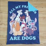 Letter Print Dogs Baby Minky Blanket