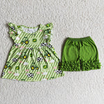 D11-26 Girl Truck Green Shorts Outfit-promotion 2024.4.20
