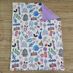 Baby Purple Print  Minky Blanket