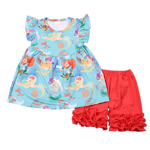 Girl Beauty Fish Red Short Outfit