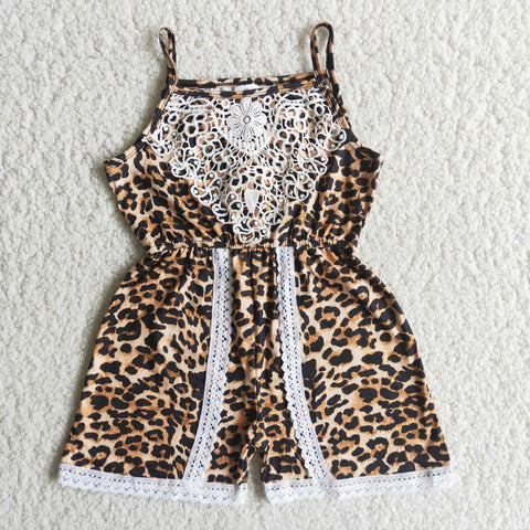 Girl Leopard Lace Jumpsuit