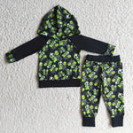 Boy Green Cartoon Hoodie Outfits