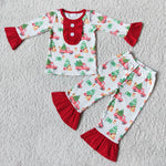 Girl Chriatmas Tree Car Pajamas Outfits