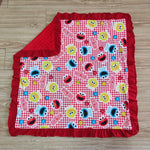 Baby Plaid Red Ruffle Minky Blanket