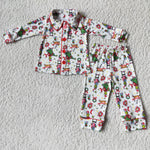 Girl White Cartoon Cardigan Pajamas Outfits