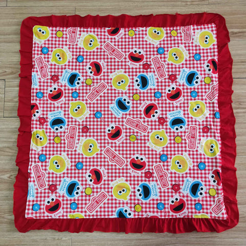 Baby Plaid Red Ruffle Minky Blanket