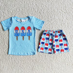 D7-15 4th of July Boys Popsicle Shorts Outfit-promotion 2024.5.18