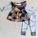 Girl Patchwork Soild Pants Outfit