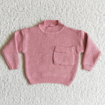 Girl Pink Pocket Sweaters