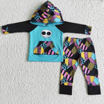 Boy Blue Patchwork Hoodie Outfit