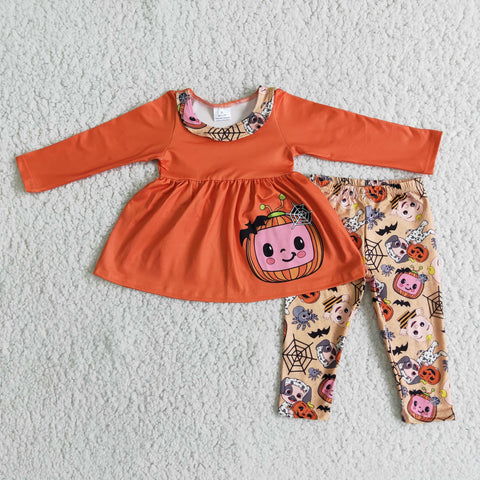 6 B4-40 Girl Orange Cartoon Pant Outfit-promotion 2024.9.28