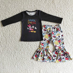 Happy New Year Girl Cartoon Pant Outfit