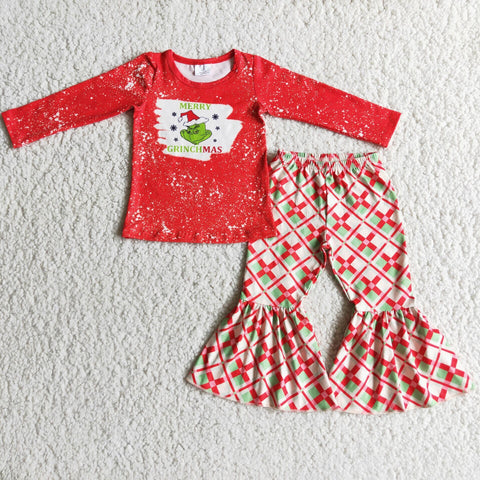 Girl Merry Christmas Argyle Outfit