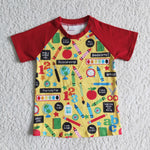 Boy Red School Awesome Short Sleeve T-shirts