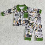 Raised By Elves Boy Print Cardigan Pajamas Outfit