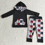 Boy Solid Hoodies Lineman Pencil Pant Outfit