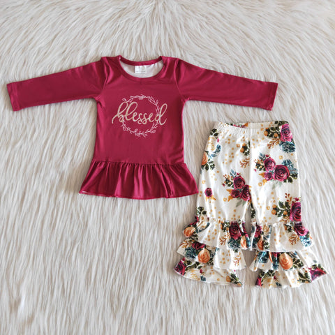 6 A16-28 Girl Blessed Floral Pant Outfit-promotion 2024.8.17