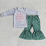 Merry Christmas Ya Filthy Animal Girl Green Dot Outfit