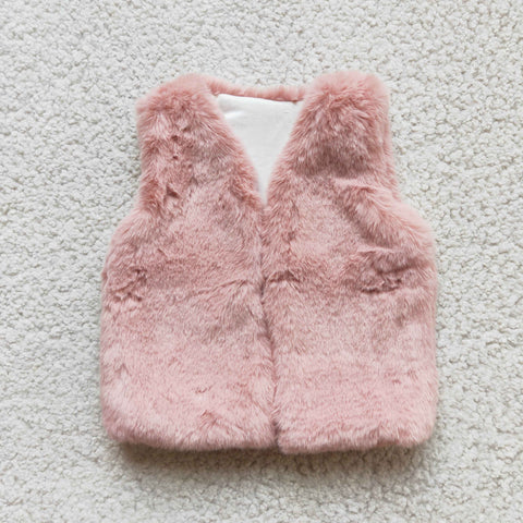 Girl Pink Faux Fur Vest