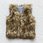 Girl Brown Faux Fur Vest