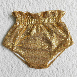 Girl Golden Sequin Bummies