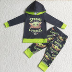 Clearance Boy Screen Print Hoodies Print Pencil Pant Outfit