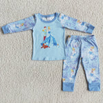 Girl Blue Cartoon Pajamas Outfit