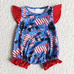 A12-3 Girl 4 of July Cartoon Sleeveless Romper-promotion 2024.4.20